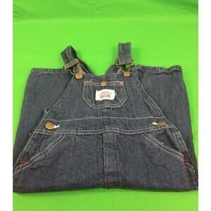 Vintage Old Stock ROUNDHOUSE Brand Blue Demin Overalls Kids Sz 2t Made in USA